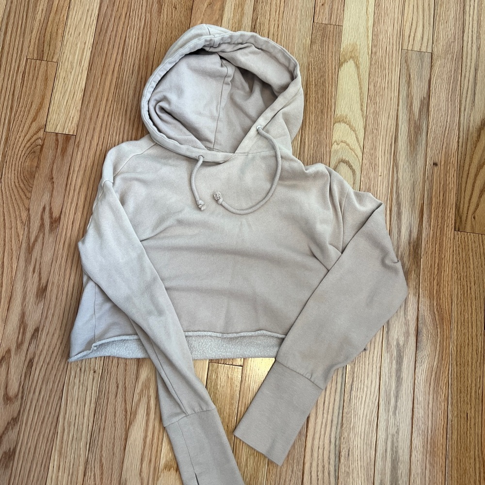 Pink cropped, hooded sweatshirt from pac sun